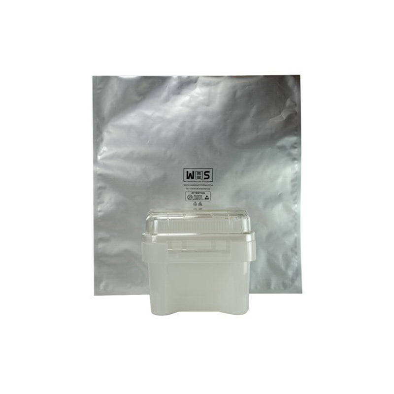 An empty WHS® moisture barrier bag with an 8 inch ePRO wafer shipping box