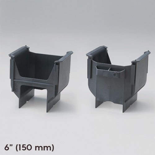 Front and back side of a 6 inch size cassette made of high quality Cyclic Olefin Copolymer with 25 slots and a handle