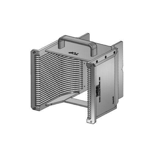 Six inch WHS-M1 Aluminum semiconductor wafer cassette. Comes with 25 flat slots and a End wall/H-bar top-bottom configuration. with integrated handle