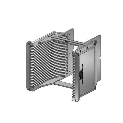 Six inch WHS-M1 Aluminum semiconductor wafer cassette with 25 flat slots and a H-bar/H-bar top-bottom configuration.