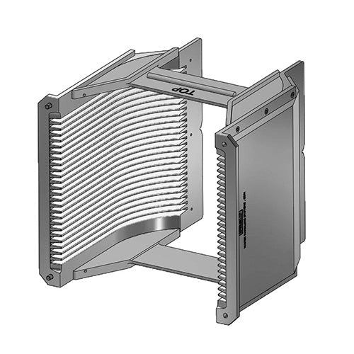 Eight inch WHS-M1 Aluminum cassette with 25 angular shaped slots and a H-bar/H-bar top-bottom configuration.
