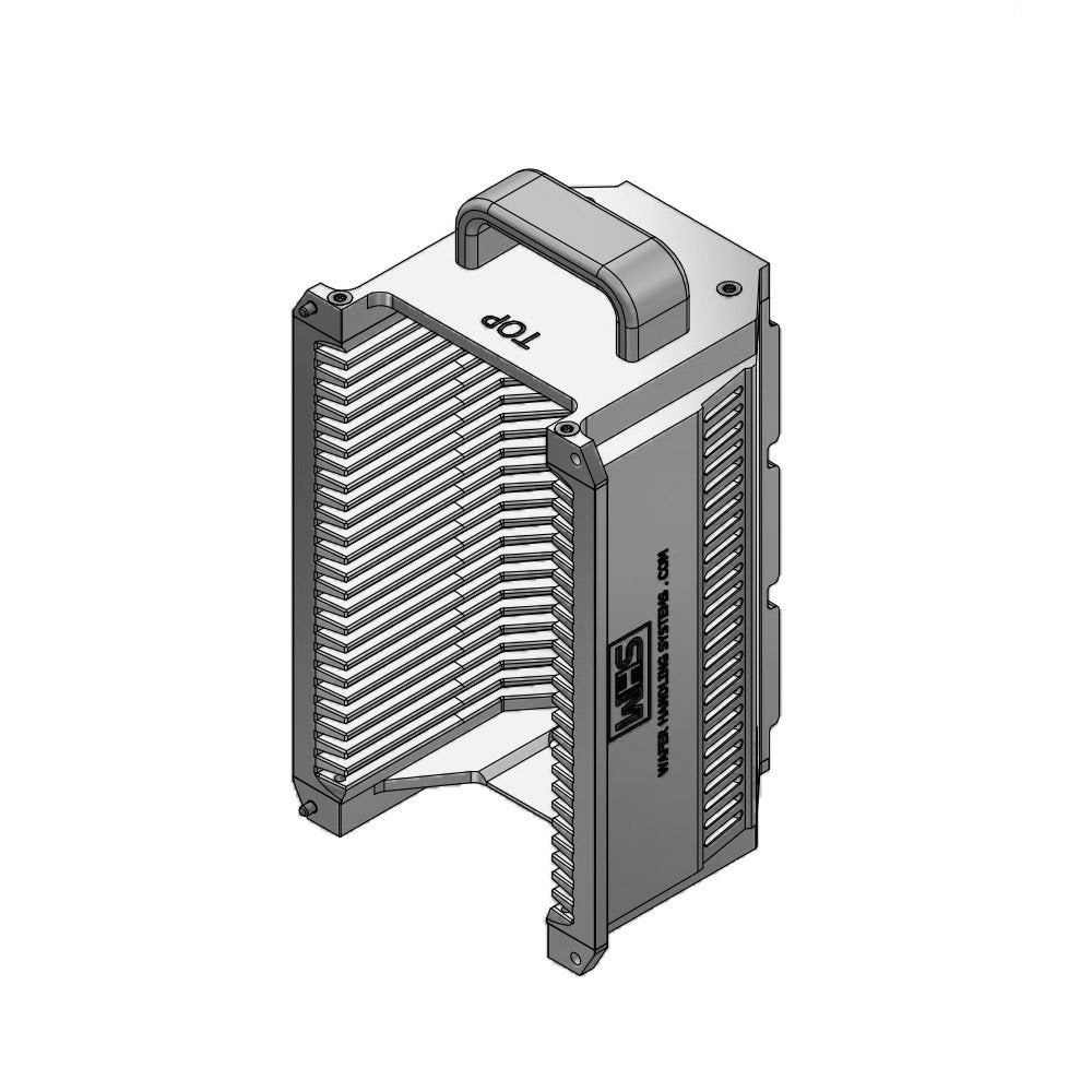 Three inch WHS-M1 Aluminum semiconductor wafer cassette. Comes with 25 angular slots and a End wall/H-bar top-bottom configuration. Including a integrated handle