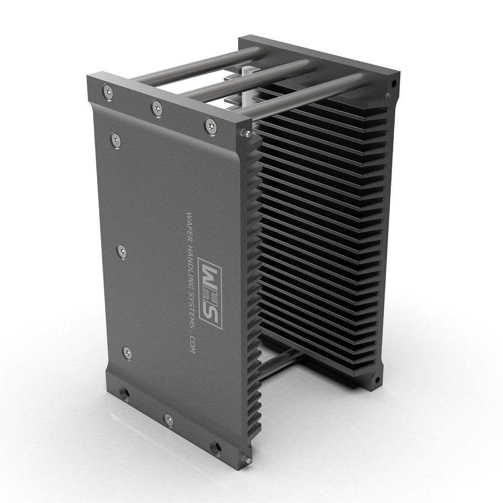 Twenty five slot WHS-M2 Aluminum cassette with a 3 rods and H-bar configuration for 3 inch semiconductor wafers