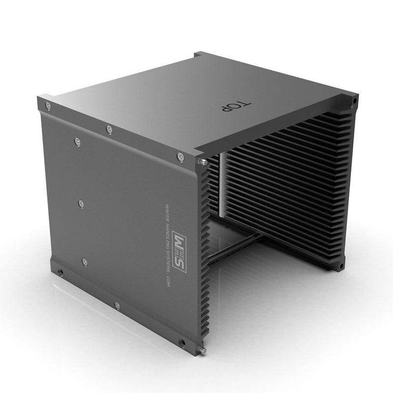Twenty five slot WHS-M2 Aluminum cassette with a End wall and H-bar configuration for 6 inch semiconductor wafers