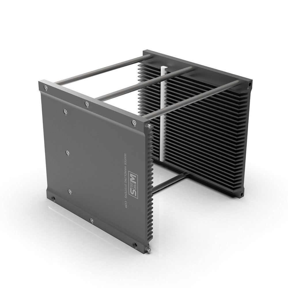 Twenty five slot WHS-M2 Aluminum cassette with a 3 rods and H-bar configuration for 6 inch semiconductor wafer