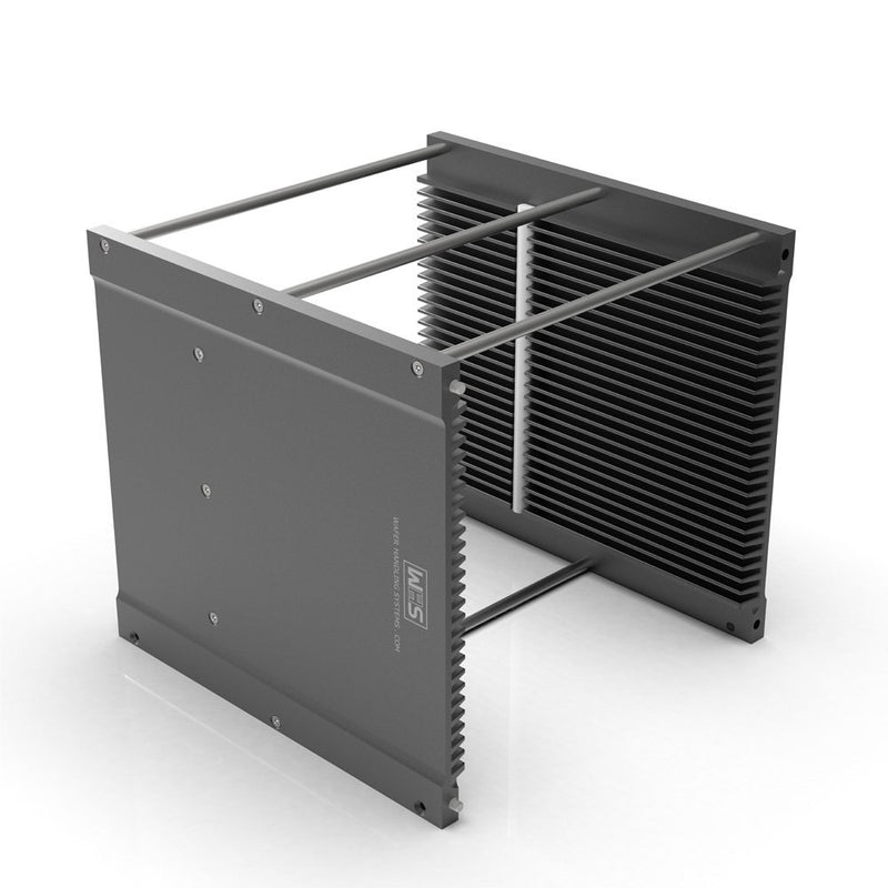 Twenty five slot WHS-M2 Aluminum cassette with a 3 rods and H-bar configuration for 8 inch semiconductor wafers