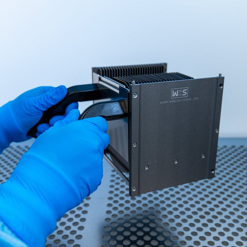 Detachable metal cassette handle used with a 8 inch WHS-M2 cassette in a cleanroom