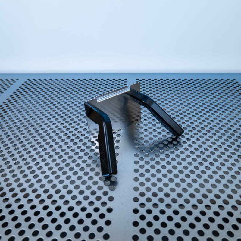 Side view of a WHS metal cassette handle that can be used with 8 inch WHS-M2 cassettes used in the semiconductor industry