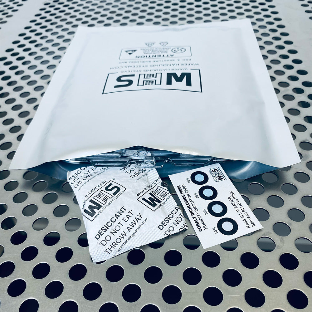 Desiccant bag inside a moisture barrier bag in a cleanroom