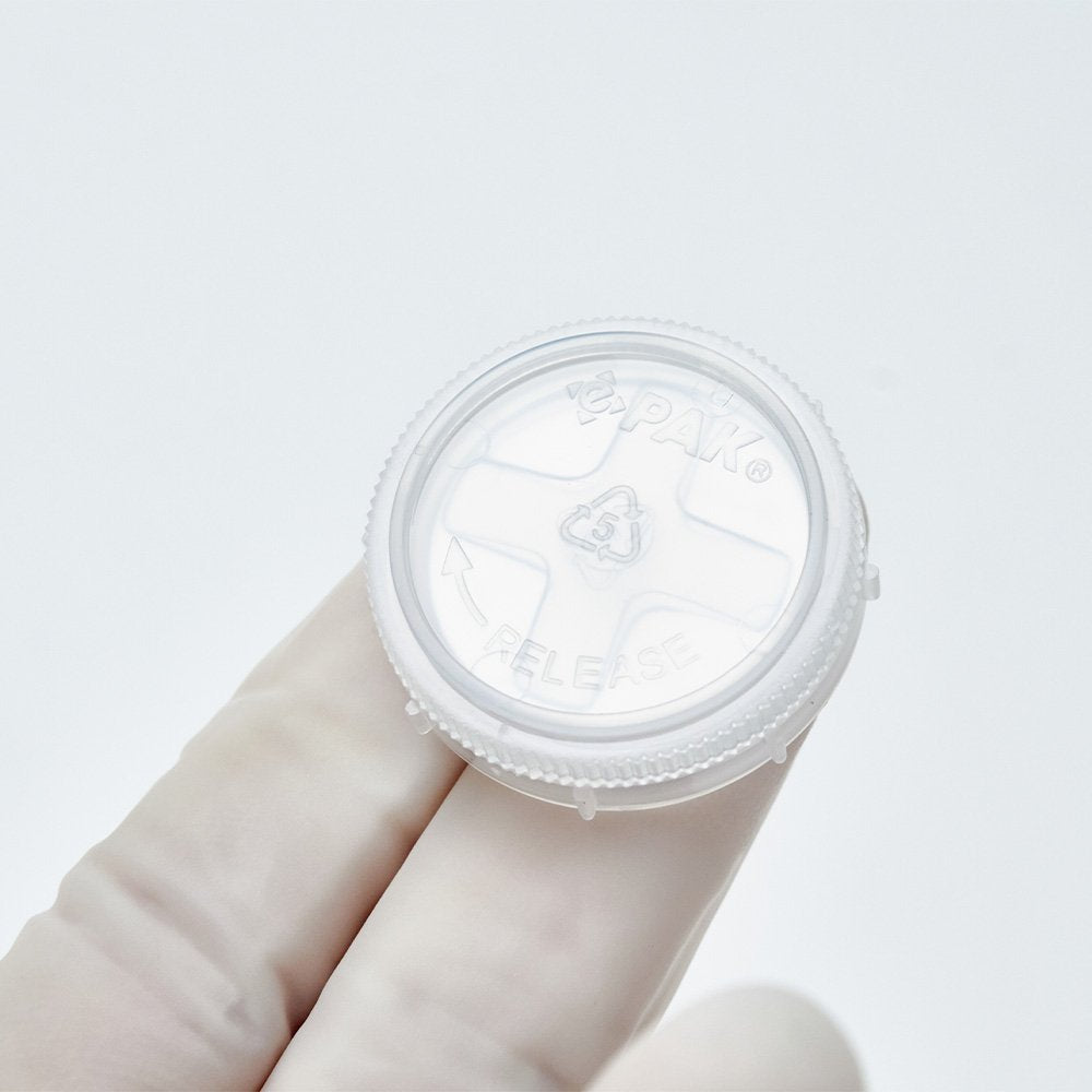 ePAK natural polypropylene coin style shipper for 1 inch wafers in cleanroom