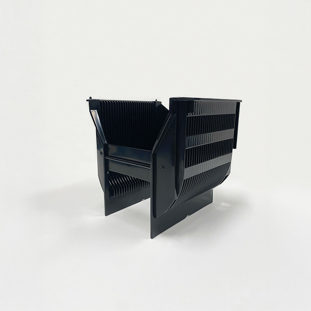 Front-side view of one conductive polypropylene process cassette
